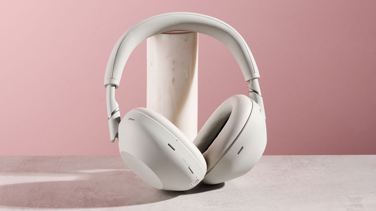 Sony WH-1000XM6 leaning on pole