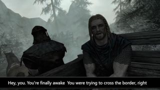 The Elder Scrolls V: Skyrim Anniversary Edition with subtitles generated by Live Captions.