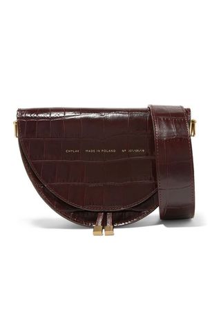 Medium Croc-Effect Shoulder Bag