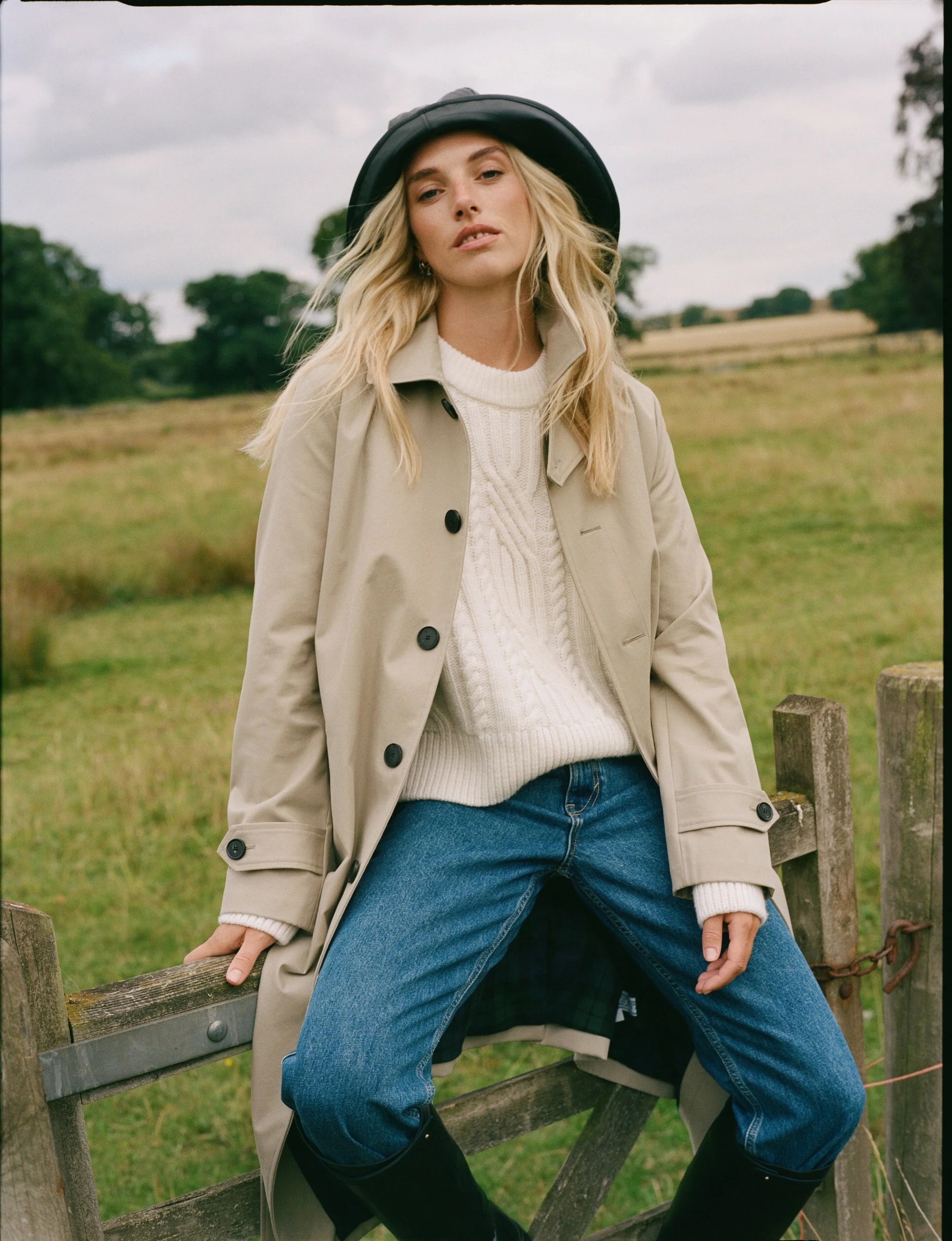 Model wearing a trench coat