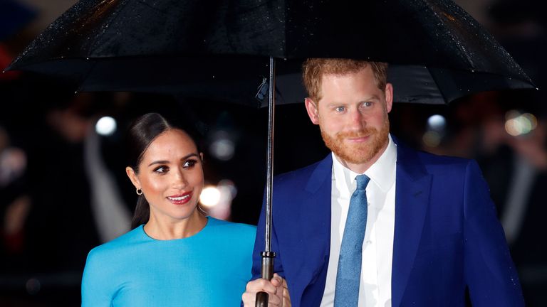 london, united kingdom march 05 embargoed for publication in uk newspapers until 24 hours after create date and time meghan, duchess of sussex and prince harry, duke of sussex attend the endeavour fund awards at mansion house on march 5, 2020 in london, england photo by max mumbyindigogetty images