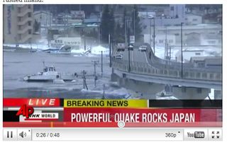 Earthquake strikes Japan, March 11, 2011.
