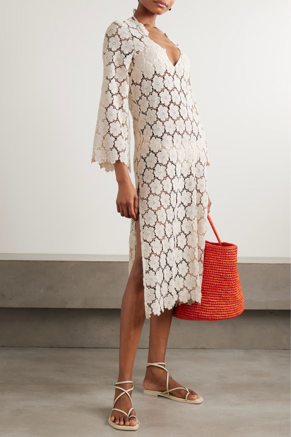 Miguelina Arelis cotton guipure lace kaftan