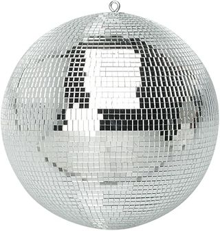 Mirror Disco Ball 20cm (200mm) Silver Glitter Ball, Hanging Disco Light, Kids Parties & Bedrooms - Lightweight Mirror Decoration for Weddings, Ballroom Dancing, Bars