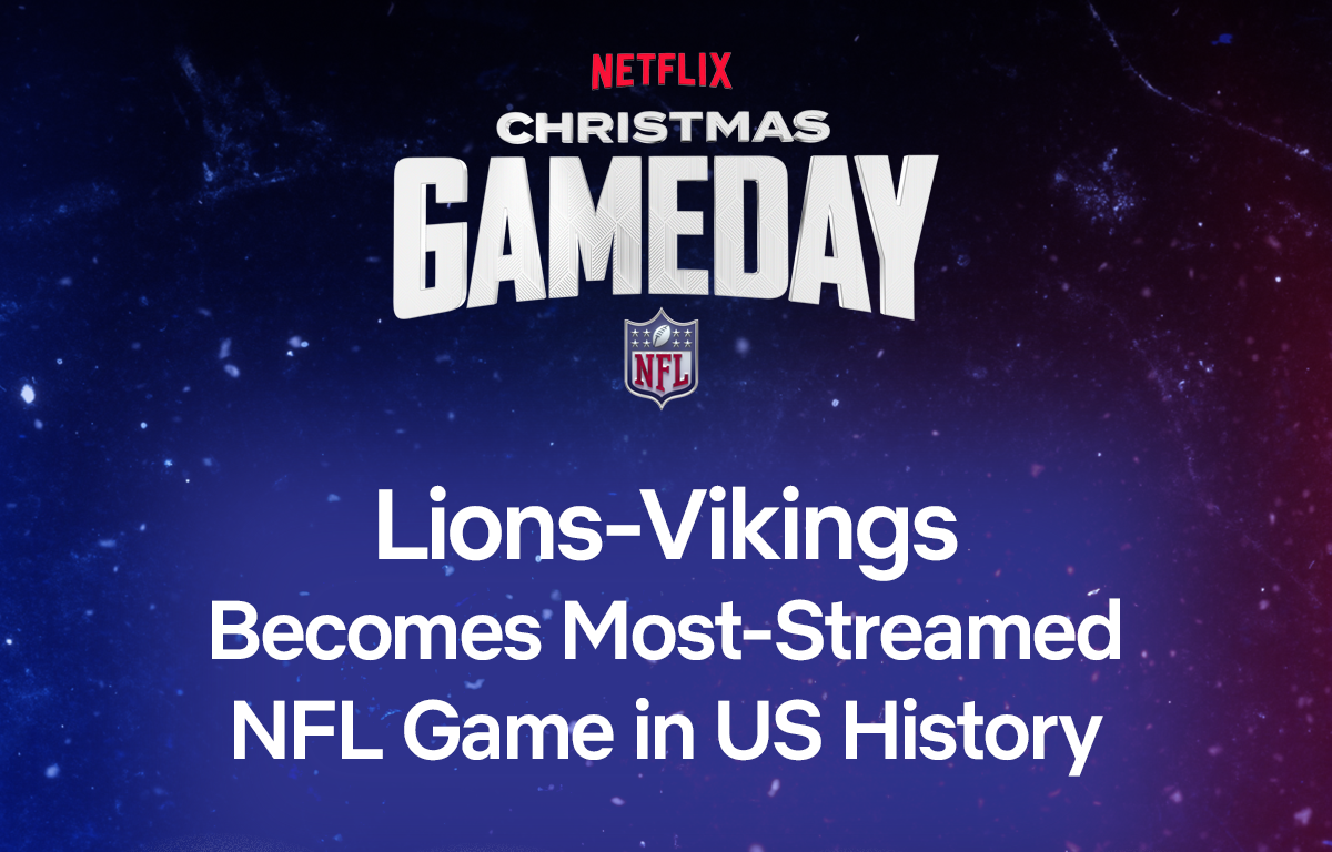 Netflix's Christmas Day coverage of the Lions-Vikings set streaming records.