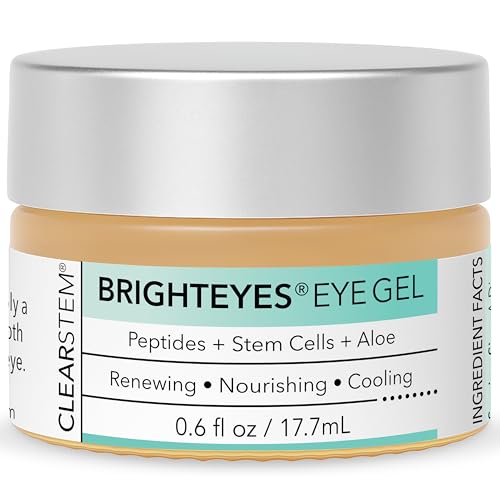 Clearstem - Brighteyes - Eye Gel - Nourishing Eye Cream - Lip Renewal - Cooling Gel - Stem Cells Blend - Peptides, Collagen, Aloe Vera - Gluten Free - Beauty, Self Care, Skin Care - 0.6 Fl Oz