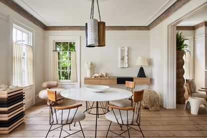 a white dining room