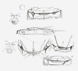 David Bowie 'db' concept car research sketches