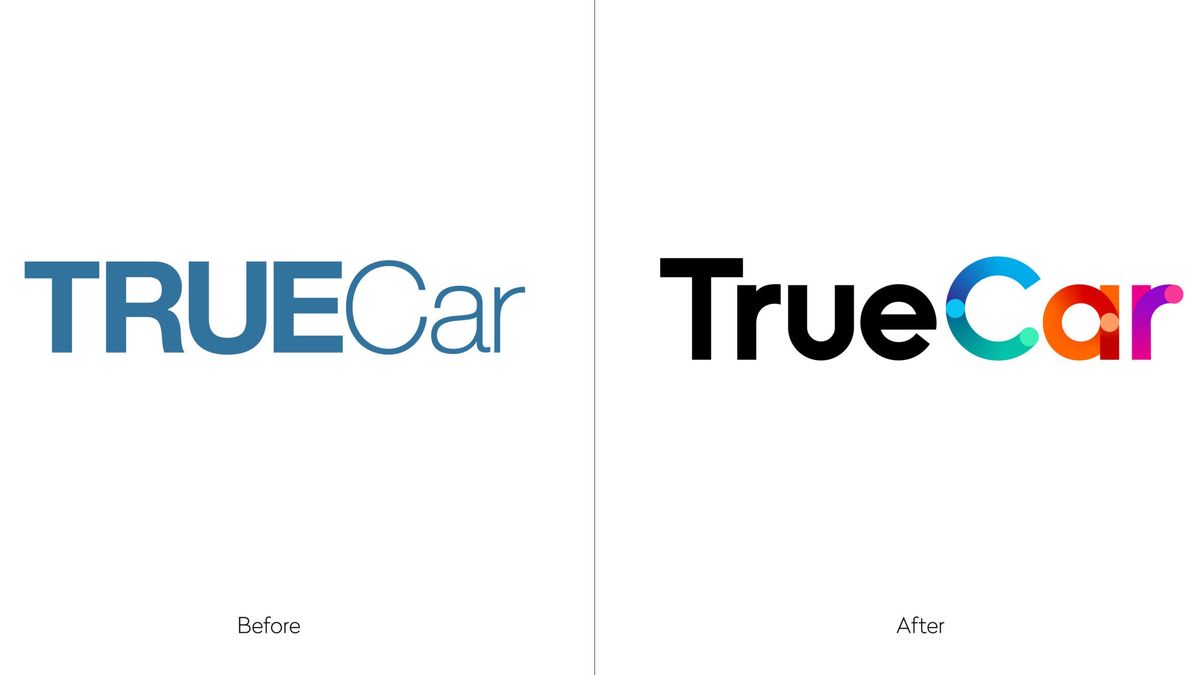 new logo for TrueCar by Pentagram