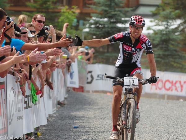 Sergio Mantecon Gutierrez (Wildwolf-Trek) enjoying the moment as he finishes second