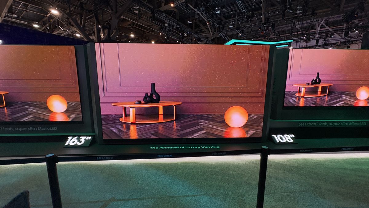 Hisense Micro LED TV on the CES 2025 show floor