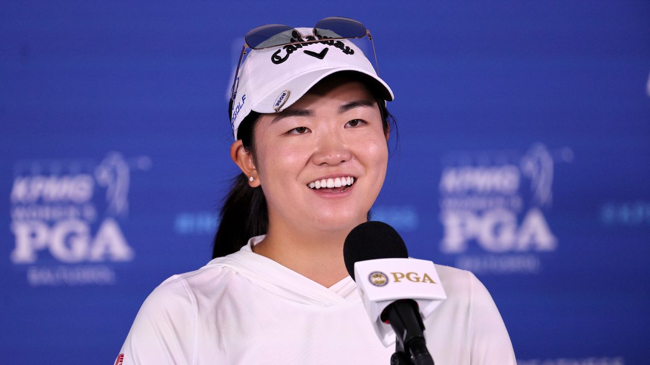 Rose Zhang talks to the media ahead of the KPMG Women&#039;s PGA Championship at Baltusrol