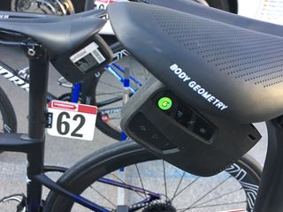 All the bikes in the men’s race were fitted this new Velon data device