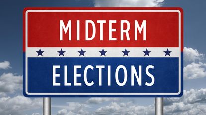 Midterm elections road sign