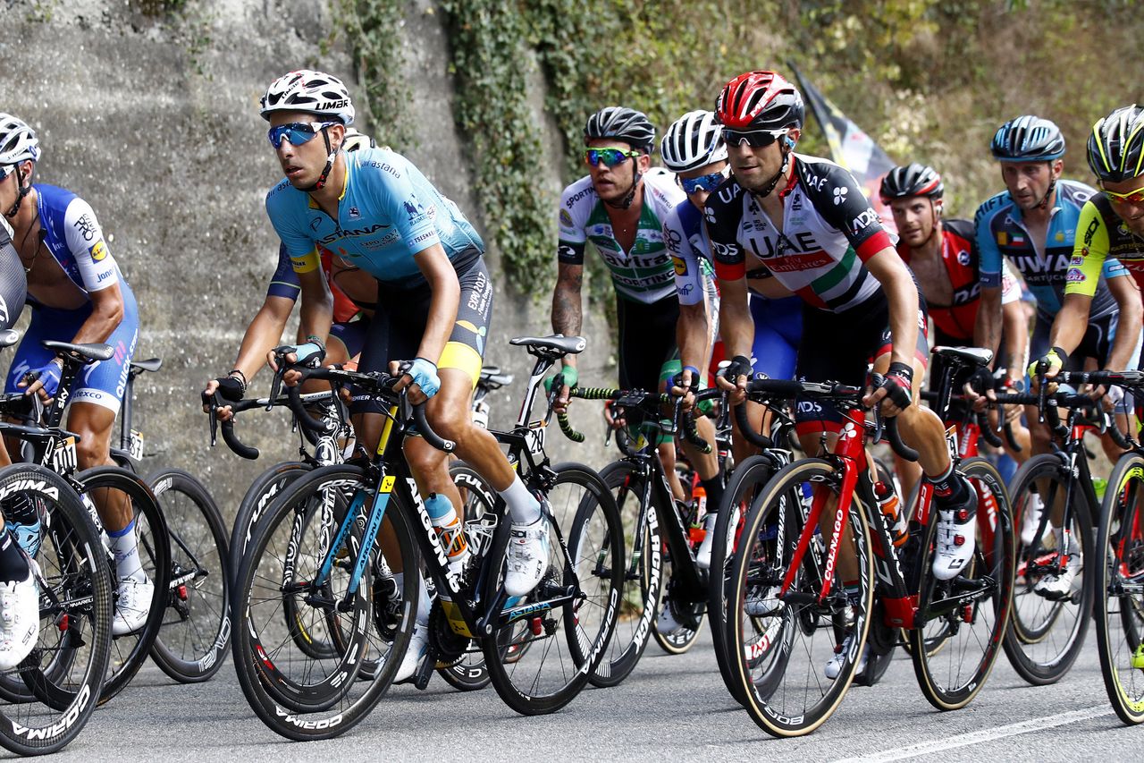 The Italian national road race peloton