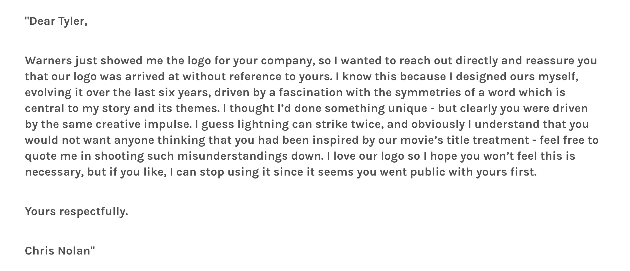 Email screenshot