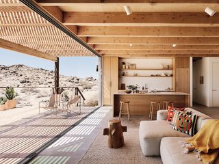 Kitchen and terrace in the High Desert House by Ryan Leidner