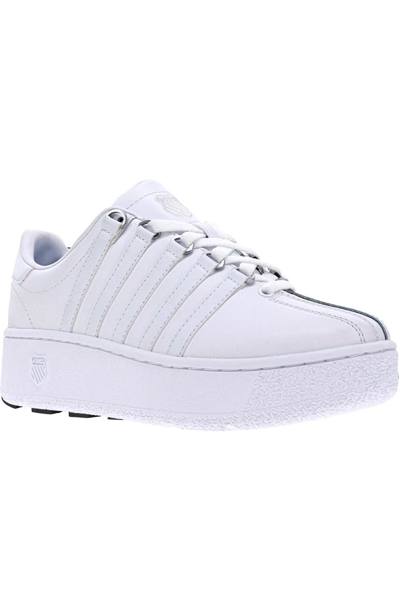 white platform lace-up sneakers by K-Swiss