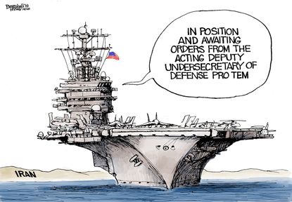 Political Cartoon U.S. Iran Oil Tanker US War Navy Defense