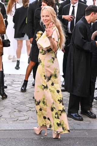 Pamela Anderson attends the Victoria Beckham Womenswear Spring/Summer 2024 show as part of Paris Fashion Week on September 29, 2023 in Paris, France