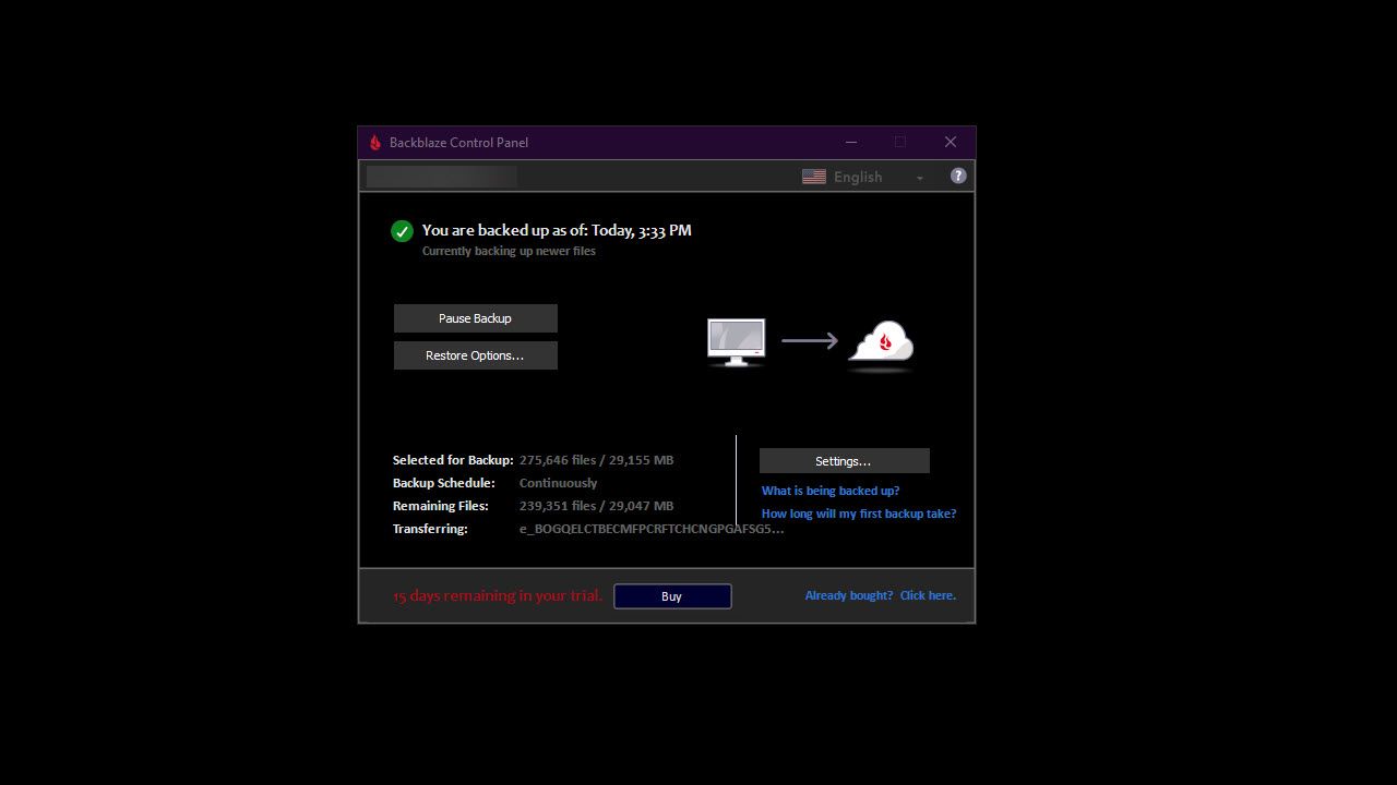 Backblaze feature