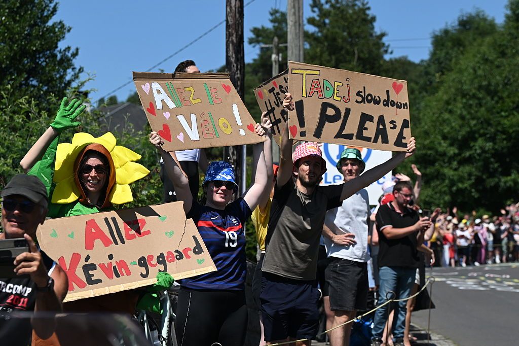 VIRE NORMANDIE, FRANCE - JULY 10: Fans during the 112th Tour de France, Stage 6 a 201.5km stage from Bayeux to Vire Normandie / #UCIWT / on July 10, 2025 in Vire Normandie, France. (Photo by Tim de Waele/Getty Images)