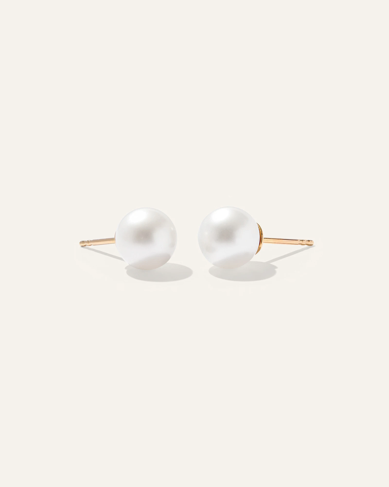 14k Gold Freshwater Cultured Pearl Studs in Yellow Gold