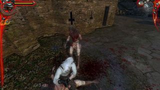 Best Witcher 1 mods - Geralt in combat, his opponents thoroughly bloodied thanks to the Perfect Blood mod
