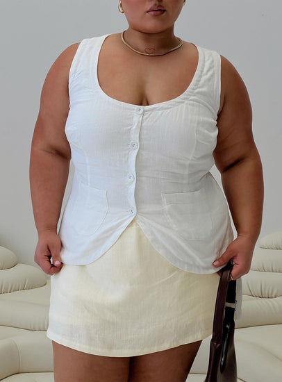 Spirito Vest Top White Curve - Us 14 / White