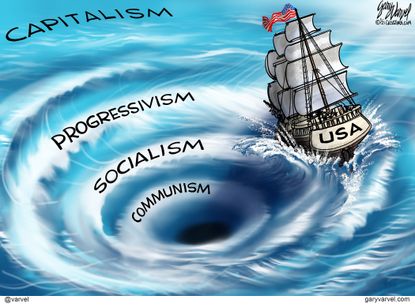 Editorial Cartoon U.S. liberal democrats communism