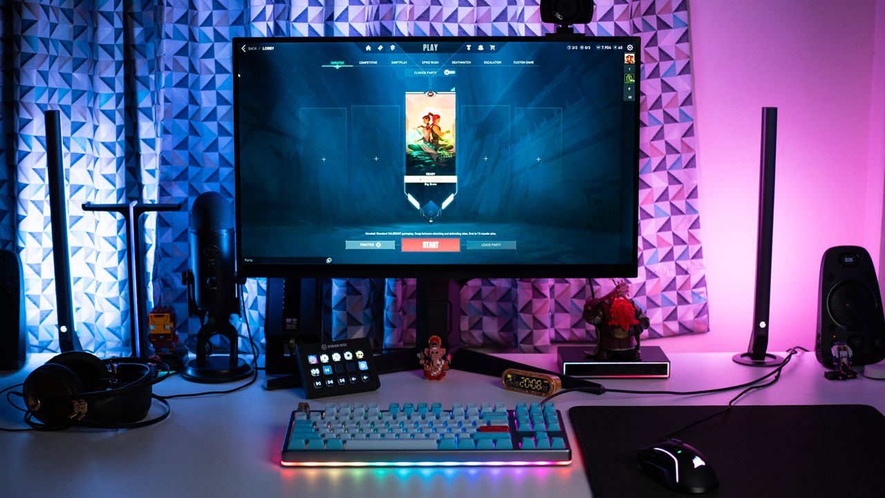 Valorant game queue with Govee AI Gaming Sync Box Kit colors