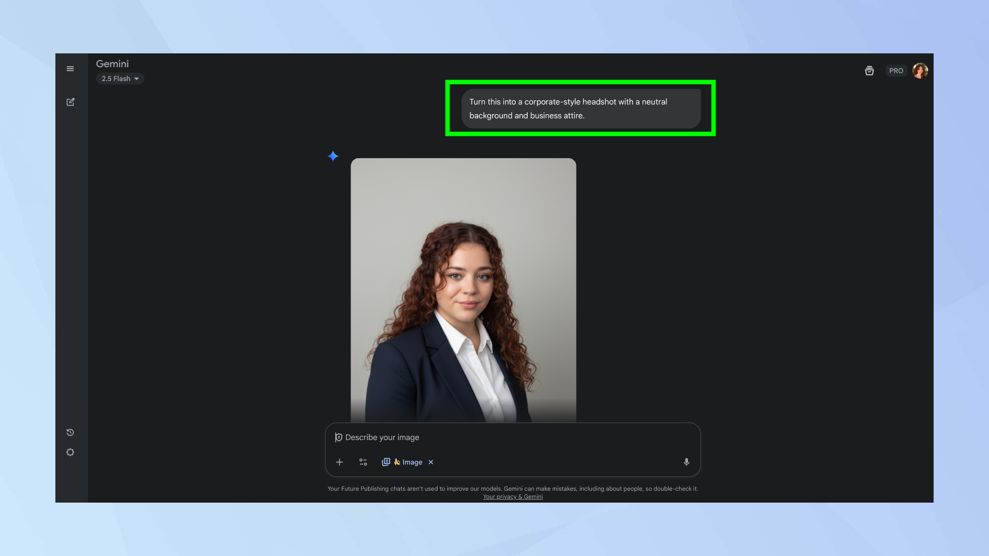 Gemini Nano banana professional headshot