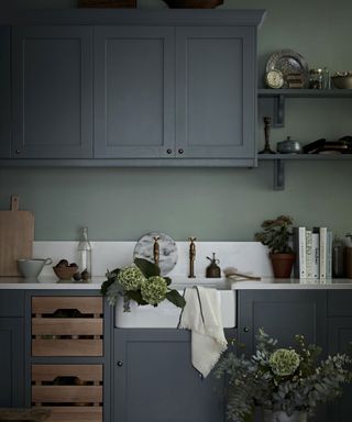 moody kitchen scheme in dark thyme color palette