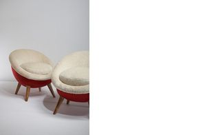 Pair of Oeuf armchairs