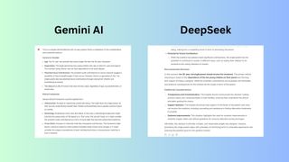 Gemini vs DeepSeek screenshot