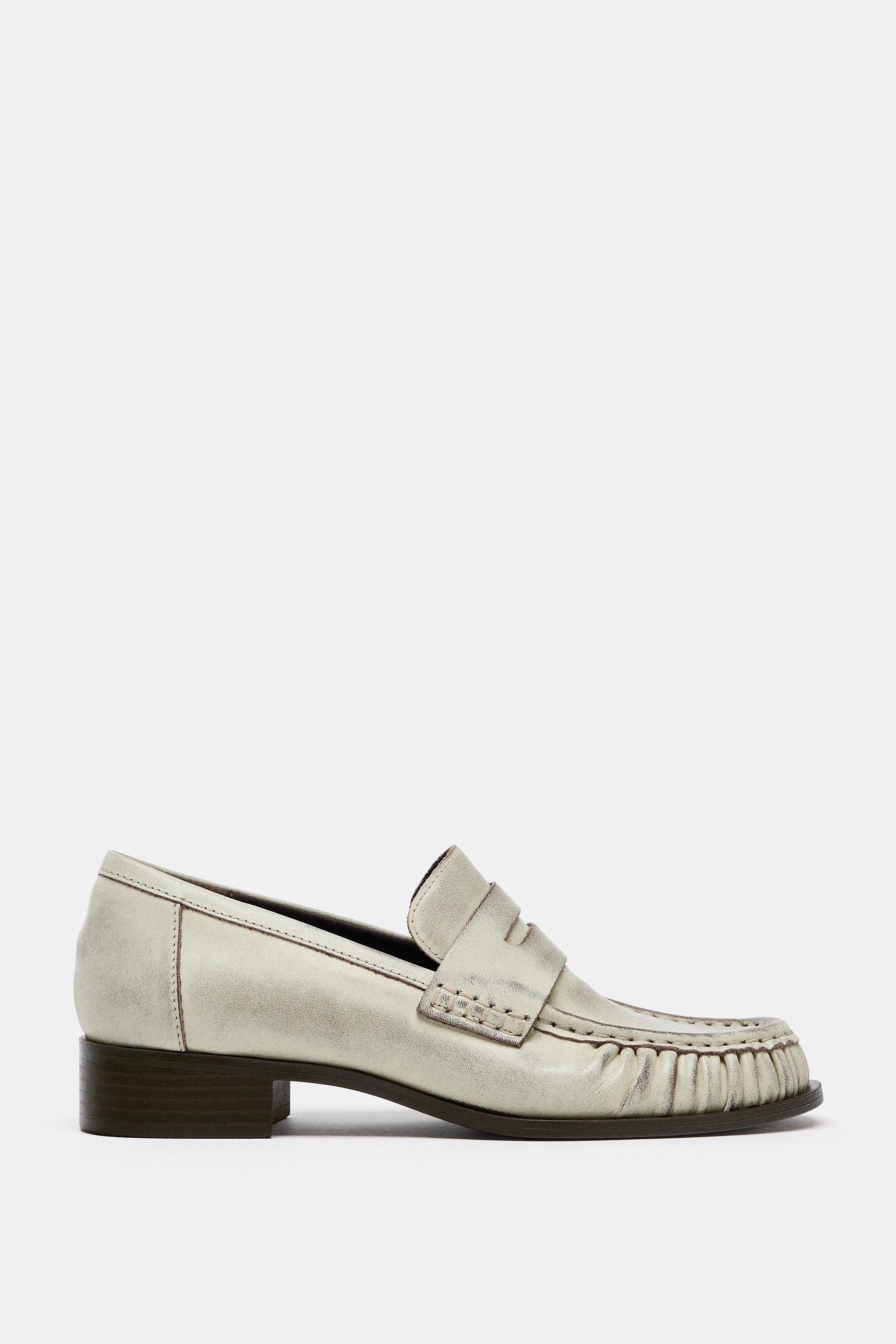 Ruffled Leather Loafers