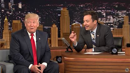 Donald Trump and Jimmy Fallon discuss coin tosses on The Tonight Show