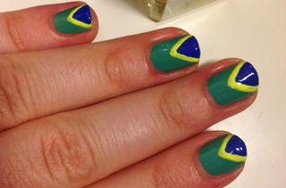 Brazil flag nails