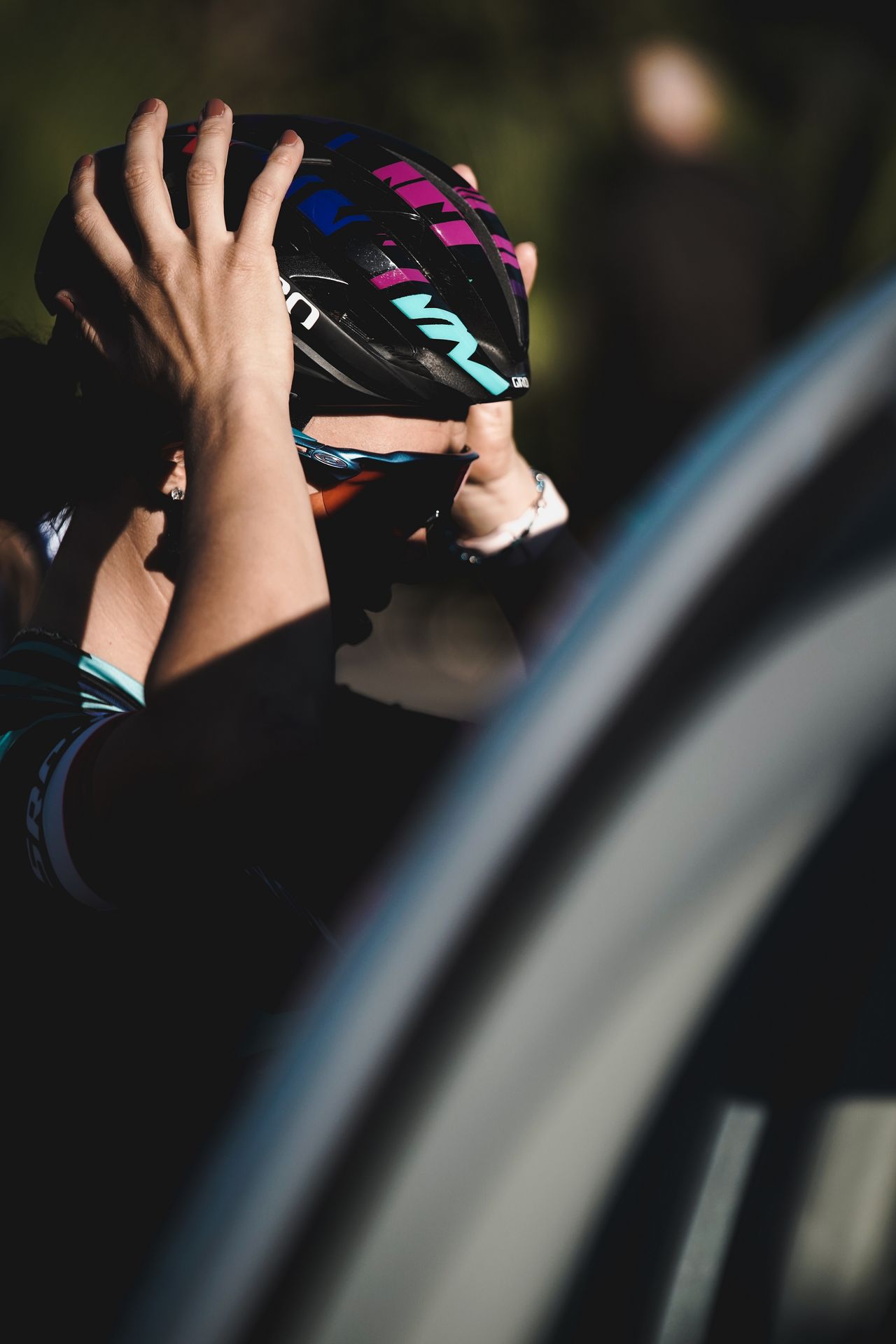 Kasia Niewiadoma gets ready for a ride