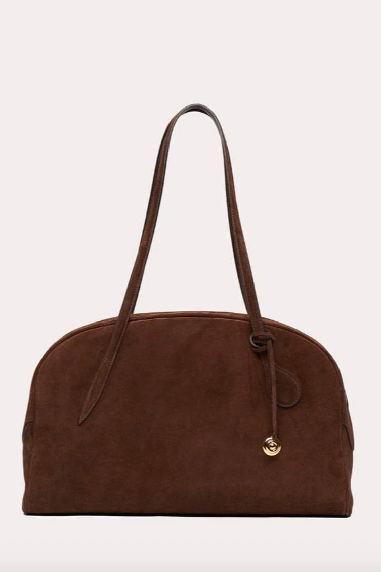 Liffner, Bowling Bag Dark Brown Suede