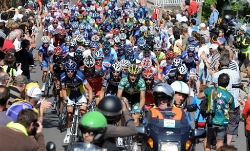 The peloton rolls out for a sunny stage two.