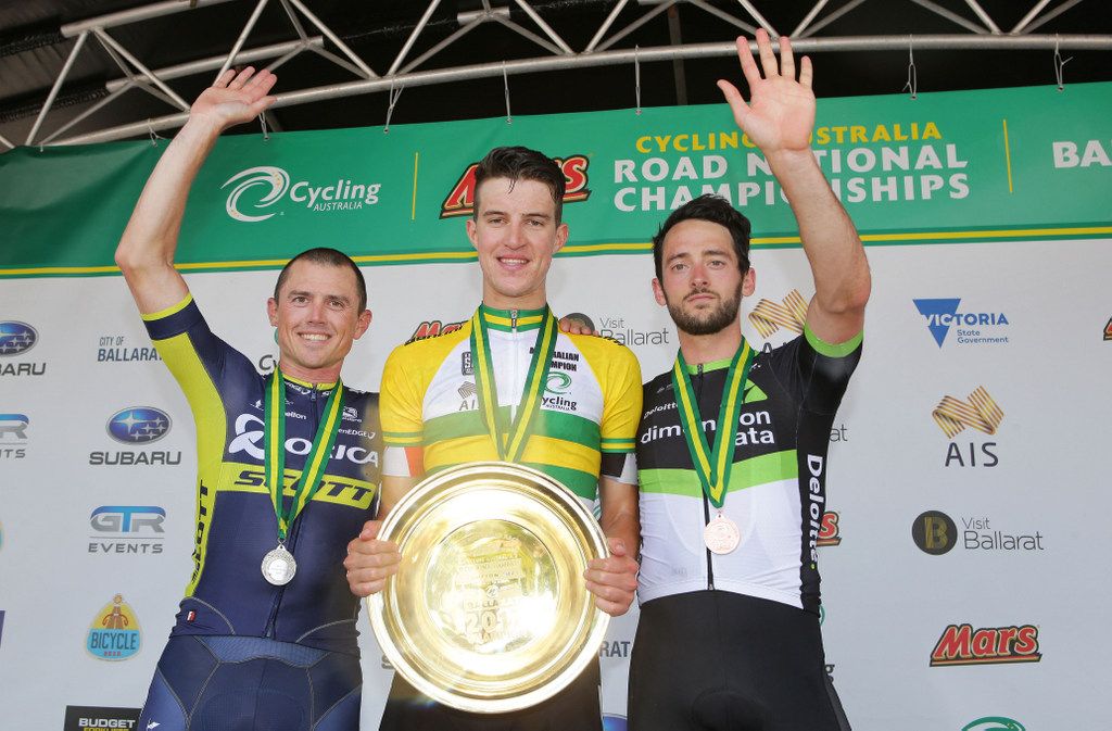 The elite men's podium