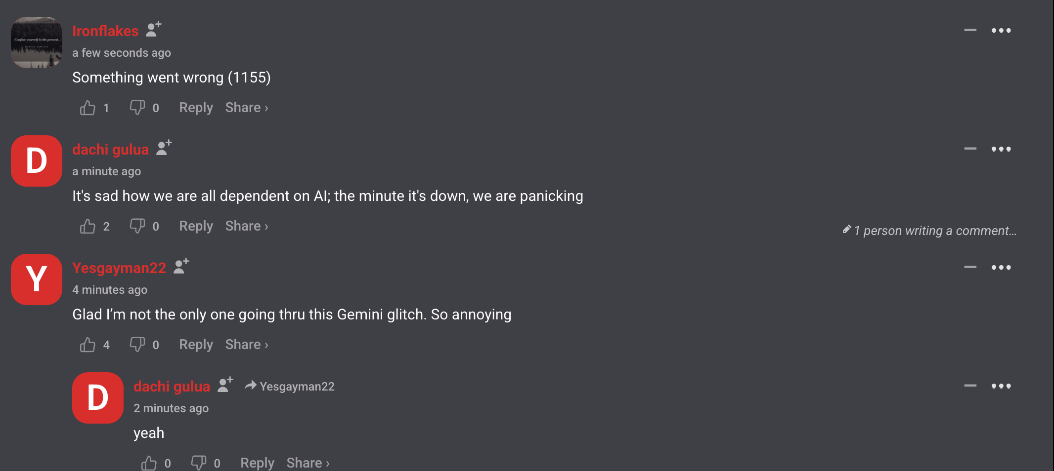Downdetector comments