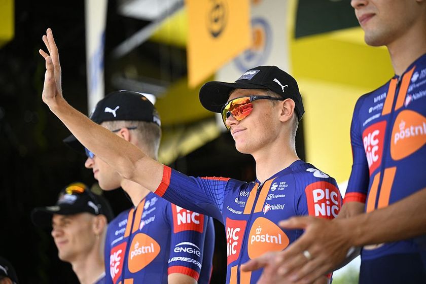 British Oscar Onley of Team Picnic PostNL pictured at the start of stage 19 of the 2025 Tour de France cycling race, from Albertville to La Plagne (130km), on Friday 25 July 2025 in France. The 112th edition of the Tour de France starts on Saturday 5 July in Lille, France, and will finish in Paris, France on the 27th of July. BELGA PHOTO JASPER JACOBS (Photo by JASPER JACOBS / BELGA MAG / Belga via AFP) (Photo by JASPER JACOBS/BELGA MAG/AFP via Getty Images)