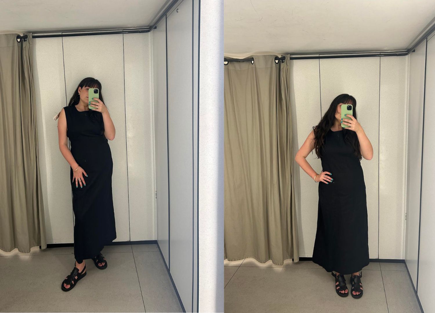 Image of black linen dress