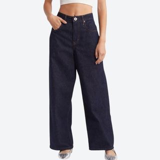 Jaya Low Rise Wide Leg Jeans on model 