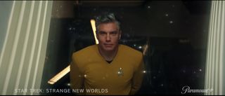 Anson Mount as Captain Christopher Pike in "Star Trek: Strange New Worlds."