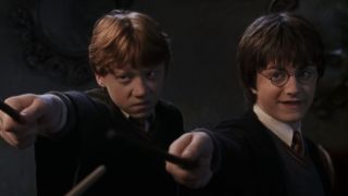 Rupert Grint and Daniel Radcliffe in Harry Potter and the Chamber of Secrets