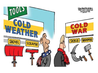 Political cartoon Cold War Obama Russia Putin