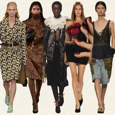 a collage of runway images showing the best maximalist spring trends for 2025